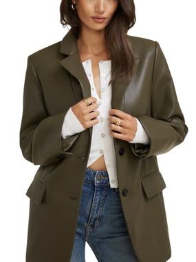 Dynamite Faux Leather Blazer Jacket